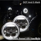 7 Inch Round Vortex Led Headlight With Low-High Halo Harley David Wrangler